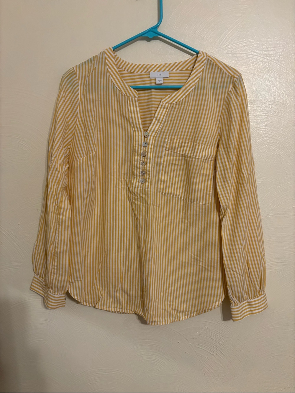 J. Jill Yellow and White Striped Top